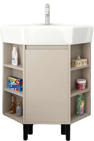 LYXWGRZD Lavabo d'angle de salle de bain, lave main d'angle, meuble-lavabo d'angle de forme triangulaire, lavabo d'angle en céramique for cuisine, salle de bain(45cm/17.7in)