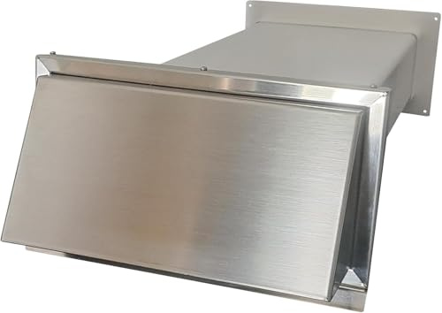Caisson mural 150 hotte aspirante plate 220 x 90 cm en acier inoxydable clapet anti-retour (sans moustiquaire)