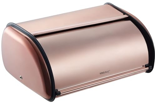 KING HOFF Brotkasten Brotbox Brotbehälter Brotdose (Rosegold, Kleine 36cm x 24cm x 15cm.)