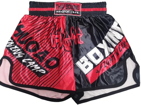 ZUYPSK MMA Kinder Boxing Shorts Muay Thai Boxshorts Short for Kids Jungen Kurze Hose Kickboxen Kampfsport Klassisch Schmal Geschnitten Fitness Sportswear (DE/NL/SE/PL, Numerisch, 150, Regular, Typ A)
