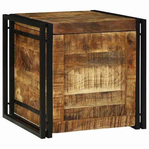 vidaXL Cassa di stoccaggio 50 x 50 x 50 cm in Legno massello di Mango, Resistente e Durevole. È Perfetta per Gli Interni, Sia in Salotto Che in Camera da Letto. Un'ottima Soluzione Rustica per tener