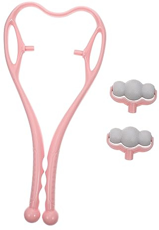 Manuelles Rollenfunktion Nackenmassagegerät mit Zuhause und Büro | Abs Ausführung, Ergonomisches Design, Triggerpunkt Massage, Rosa Farbton, für Reisen und Unterwegs