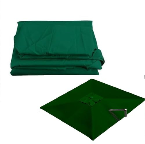 ZYXQQJ 4×3m 3×3m 2.5×2.5m Copertura di Ricambio per Ombrellone 8 Stecche Quadrato Telo di Ricambio per Ombrellone A Sbalzo Esterni(Green,2.5x2.5m/8.2x8.2ft)