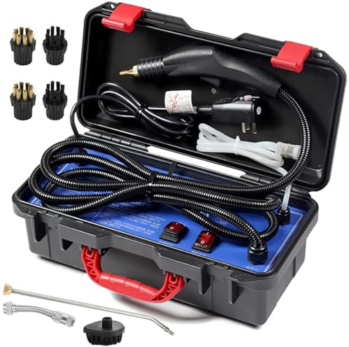 BOOZXCV Limpiador de Vapor de Mano Profesional, vaporizador portátil de Alta Temperatura de para Limpieza Pesada, diseño sin Tanque con 8 Accesorios, Ideal para el hogar