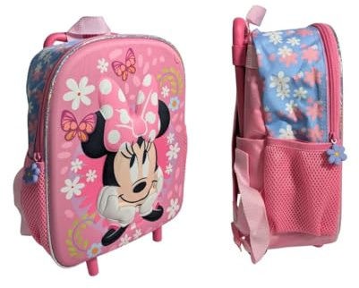 mybagstory -Minnie Mouse - 3D barnrullväska, 36 x 25 x 14 cm - dagis med teleskophandtag och hjul - skolväska, ett fack - för flickor