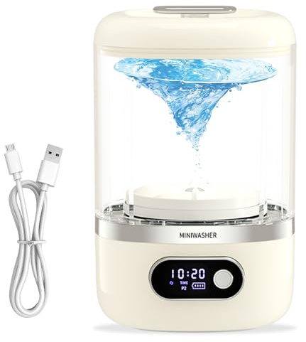 Lavatrice Portatile, Come Biancheria Intima e Calzini, Piccole Lavatrici, Lavatrice Intima Elettrica, Mini Lavatrice per Intimo, Lavare i Piccoli Capi di Abbigliamento, Bianco