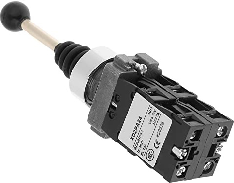 FTVOGUE Interruptor de Palanca de Mando de 4 Posiciones, Interruptor Giratorio de Metal Plástico con Cubierta de Goma, 10 A 600 V para Sistemas de Automatización y Seguridad