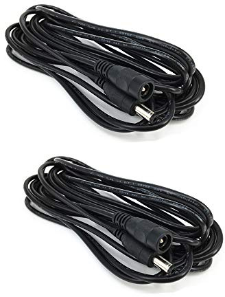 2pcs/Pack schwarz 5m/16.4ft DC Verlängerungskabel Stecker auf Buchse Stecker Verlängerungskabel 2.5mm * 5.5mm Stecker Netzteil, Power Plug Hohlstecker ，Strom verlängerungskabel