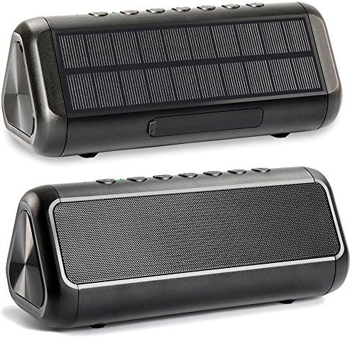 Enceinte Bluetooth Solaire Portable，Enceinte sans Fil 5000mAh，Enceinte extérieure étanche IPX6，Bluetooth 5.3，Couple TWS，50H de Jeu， Basse Lourde，Idéal pour Les fêtes d'intérieur et d'extérieur, etc.