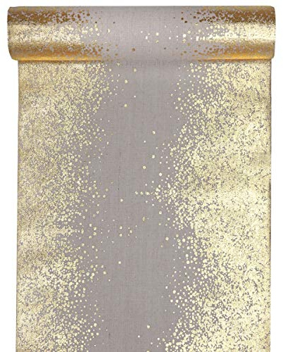 Générique Générique Tischläufer aus goldfarbenem Metall, 28 cm x 3 m