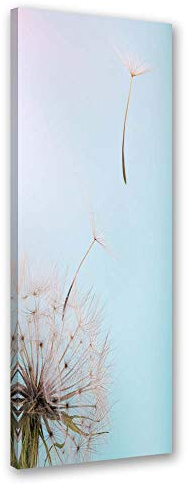 Feeby Wandbild Pusteblume Druckbild Leinwandbild für Schlafzimmer Blau 45x140 cm