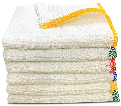 Towelogy® Heavy Duty Cotton Dish Cloths Extra Large SUPER ABSORBENT Cleaning Scrubbing Washing Drying Rags Kitchen Tea Towels Colour Coded Dishcloths MACHINE WASHABLE 38x40cm (Assorted, Pack Of 4)