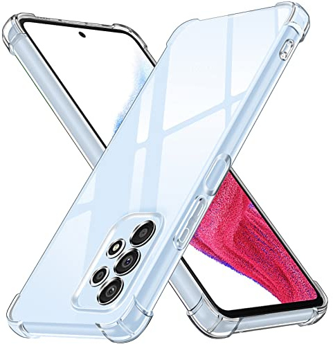 ivoler Klar Silikon Hülle für Samsung Galaxy A53 5G mit Stoßfest Schutzecken, Dünne Weiche Transparent Schutzhülle Flexible TPU Durchsichtige Handyhülle Kratzfest Case Cover