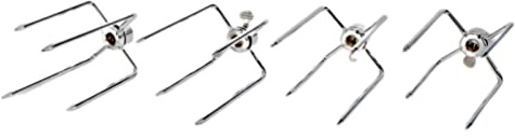 Tenedor para brochetas, 4 unidades de acero inoxidable, pinzas para carne para brochetas giratorias, para pollos, shashlik y mucho más.