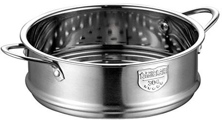 Vaporera de acero inoxidable para alimentos de 20 cm con doble oreja para sopa, olla de leche, cocina