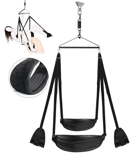 Liebesschaukel Sexschaukel für die Decke mit Ledersitz, Erotiek Zubehör für Paare Sexmöbel Liebesmöbel Bequem Deluxe BDSM Möbel Bondage Fessel Set, Love Swing Sex Spielzeug für Paare