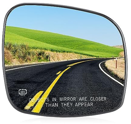 Passenger Right Side Heated Mirror Glass Fits for Chrysler for Town & Country 2008-16, Dodge Grand Caravan 08-2020, RAM CV 2012-2015, Fits for Volkswagen for Routan 2009-2014 for 68026176AB CH1325107