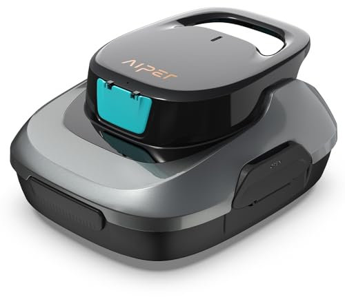 AIPER Scuba, Robot per piscina senza fili, Batteria a doppia azionamento, Parcheggio automatico, Adatto per piscine piatte fino a 80 mq, Drenaggio rapido, Autonomia 90 min (Rosso)