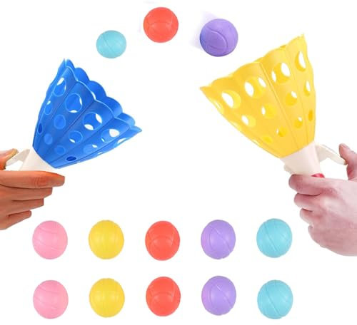 Newtic Fangball-Spiel, Kinder Indoor Sports Outdoor Fun Party Game Spielzeug, mit 2 Startkörben und 10 Bällen, 5 6 7 8 9 10 11 12 Jahre alte Jungen Mädchen, Ballspiel für Garten, Park oder Strand