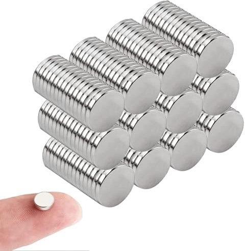 Petits Aimants de Réfrigérateur Aimants Néodyme Puissants 10mm x 1mm 100 Pcs Aimant en terres rares pour Frigo Bricolage Blanc Tableau