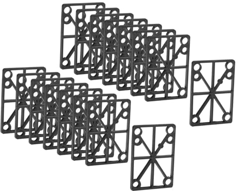 PATIKIL 1/8 Skateboard Riser Pads, 16 Pcs PP Skateboard Shock Pads Angled Wedge Soft Shock Pad for Skateboard Truck, Black