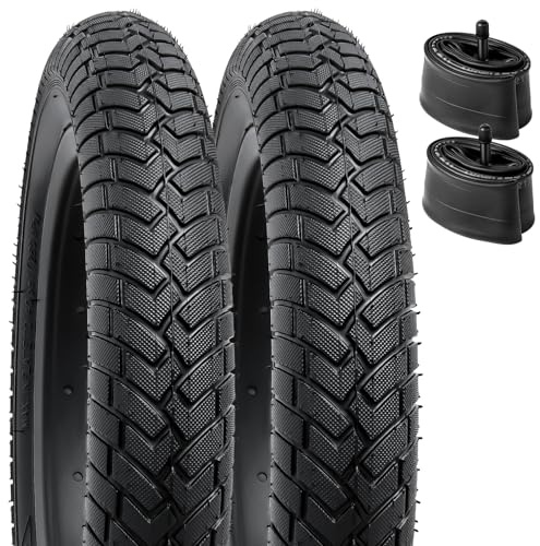 YunSCM 2Pcs 14-Zoll Reifen 14x1.95 Mantel 53-254 und 14 Zoll schläuche mit Schrader-Ventil, kompatibel mit Rennrad-Fahrradreifen und -schläuchen der Größen 14x1.90, 14x1.95 und 14x2.0