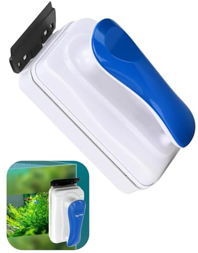 ELEBOX Aquarium Algae Scrapers, Magnetic Fish Tank Cleaner Brush, Algae Scraper for Glass Aquarium, Floating Algae Remover Scrubber Cleaner, Non-Slip Handle Double Sided Glass Cleaning Tool-S