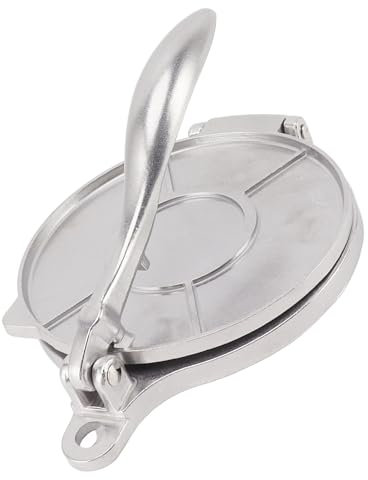 Aluminum Alloy Manual Tortilla Press for Pizza Pie Patty Making (16cm Silver)