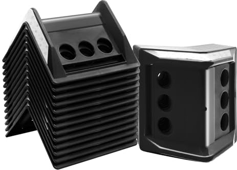 SALUINOKI 24Pack Flatbed Strap Protector Corner Edge Protector Plastic Black for Cargo Loads Box Truck Equipment Webbing to Protect Cargo