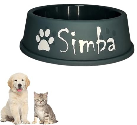 Comedero para Mascotas con Nombre/Texto Personalizado, Comedero para Perros/Gatos para Mascotas Pequeñas Y Medianas, Comedero/Bebedero para Perros, Comedero con Nombre Personalizado(Blue)