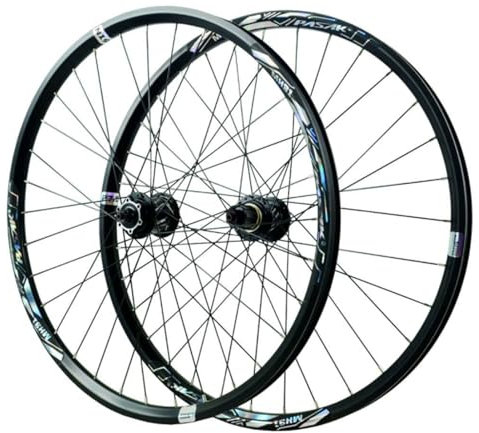 GEIRONV MTB Fahrrad Laufradsatz 26 Zoll 27,5/29 Zoll, Aluminiumlegierung 32 Löcher Scheibenbremse 4 Abgedichtete Lager Schnellspanner Vorder Und Hinterrad 2050 G(Black-HG,29inch)