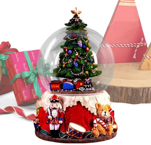 Nutcracker Snow Globes,Musical Nutcracker Snow Globe - Music Lighted Swirling Glitter Globe, Christmas Snow Globes Music Box, Nutcracker Musical Ball for Home