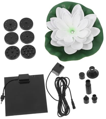 CIYODO 1 Ensemble Fontaine D'Eau Solaire Pour Bain D'Oiseau Fontaine À Énergie Solaire Lotus e Nénuphar e Lotus