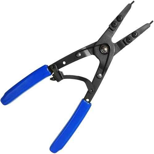 38700 Snap Ring Pliers, Internal External Large Heavy Duty Plier for Circlip Installation Removal Blue Automotive Tool Kit with Ratchet Locking Design Compatible with Ford Pickups 2007 and Newer
