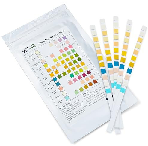 Urine Test Strips - 11 Parameter Urinalysis Dipstick Test Strips for Glucose, UTI, Kidney, and Liver Health, Dip Sticks for Urine Testing UK, Urinalysis Sticks with Fast Results | 20 Ct | Viva Test