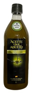 Aceite de oliva Virgen Extra 1L | ACEITE DEL ABUELO| PACK de 12 Botellas de 1L | Nueva cosecha 24/25| Calidad Gourmet | Monovarietal Picual y Hojiblanca | (HOJIBLANCA)