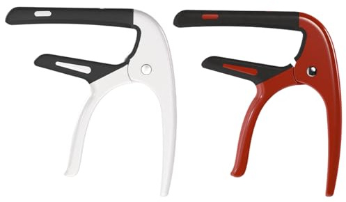 Gitarr capo för akustiska och elektriska gitarrer 6-strängad akustisk capo-gitarr tillbehör 2-pack (röd + vit)