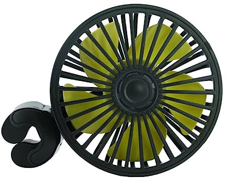 SHINEOFI Ventilateur de Voiture à Pince Ventilateur Électrique USB pour Voiture Circulation Air Vitesses Réglables Facile à Installer