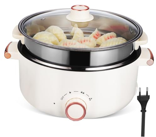Ciieeo Cocina Eléctrica Multifunción Olla De Cocción Vaporera Eléctrica para Cocinar Al Vapor Ollas para Cocinar Al Vapor Vaporera para Verduras para Dormitorios Oficinas y Viajes