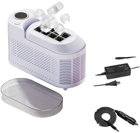 drburpily Piccola macchina per il ghiaccio da tavolo, portatile, per cubetti di ghiaccio, per auto, da viaggio, in ABS, portatile, per cubetti di ghiaccio trasparenti, B