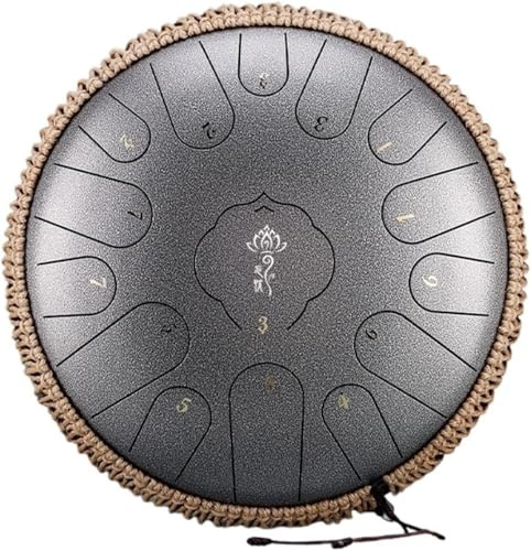 15-ton Tongue Drum Set, Tragbares Handpan Drum Set Für Erwachsene, Steel Tongue Drum Set Mit Drum Kit Und Drumsticks, Grey, 14 inch