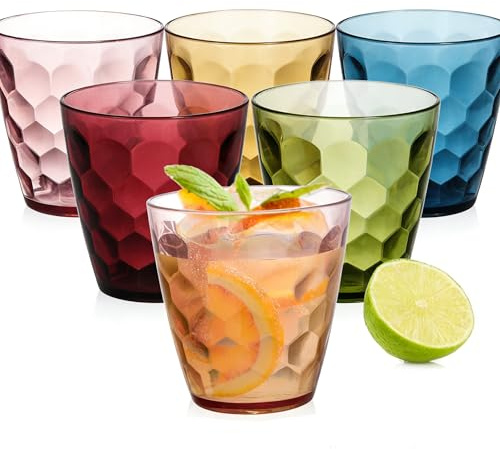 unbholkk 12 Stück Plastikbecher, 300 ml Trinkgläser Set, Wiederverwendbar Trinkbecher Plastik, Party Kunststoff Wassergläser für Abendessen Zuhause Geburtstagsfeier Party
