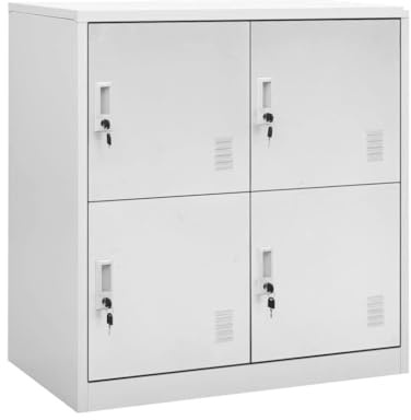 Hoopleep Schließfachschränke 5er-Set, Hellgrau, 90x45x92,5 cm, Stahl, Modernes Design, Robuste Aufbewahrung für Büro, Schule & Zuhause