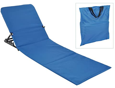 HI Strandliege 145x47x52 cm klappbar blau Strandmatte Sonnenliege tragbar zusammenklappbar Outdoorliege