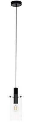 Eglo MONTEFINO Lampadario a Sospensione in Acciaio, 60 W, Nero