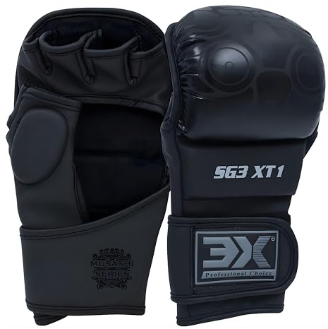 3X Professional Choice MMA Gloves for Kickboxing and MMA Training | Adjustable Wrist Support Sparring Gloves for Grappling, Cage Fighting, Muay Thai, Punching Bag Work and Martial Arts