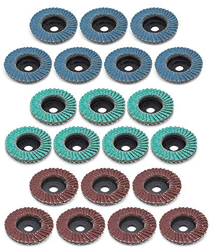 Yuhtech 21 Pcs 50 mm Dischi Abrasivi a Ventola Grana 80 Disco Lamellare
