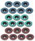 Yuhtech 21 Pcs 50mm 2 Zoll Fächerscheiben 80 Grit Schleifscheiben Grinder Scheiben Schleifscheiben