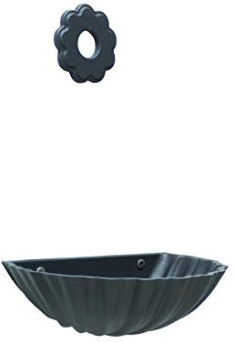 Wandbrunnen Muschel Grau Gusseisen mit Rosette Blume für Haus Garten