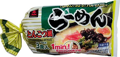 MIYAKOICHI 3 raciones de 206 g de fideos Ramen precocidos Tonkatsu 2015 ml